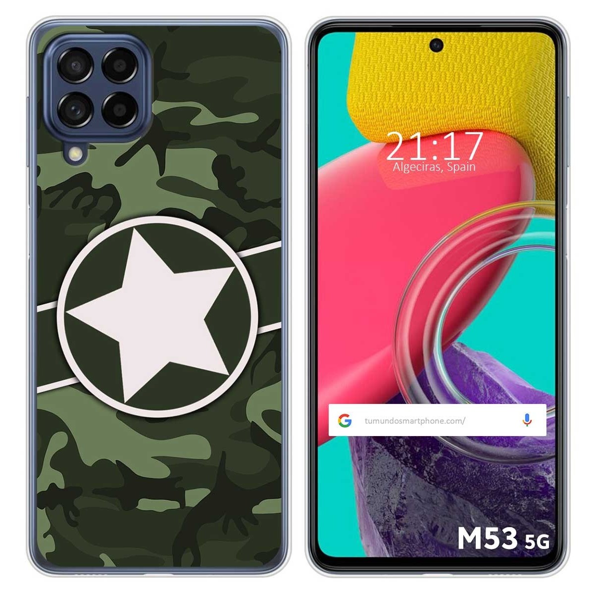 Funda Silicona para Samsung Galaxy M53 5G diseño Camuflaje 01 Dibujos