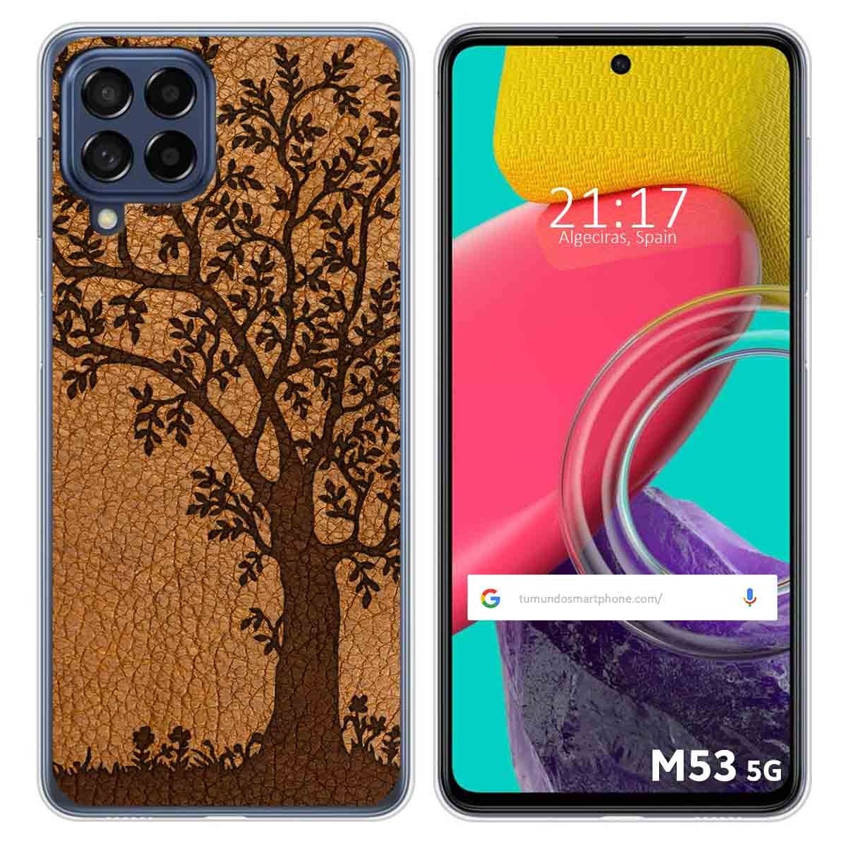 Funda Silicona para Samsung Galaxy M53 5G diseño Cuero 03 Dibujos