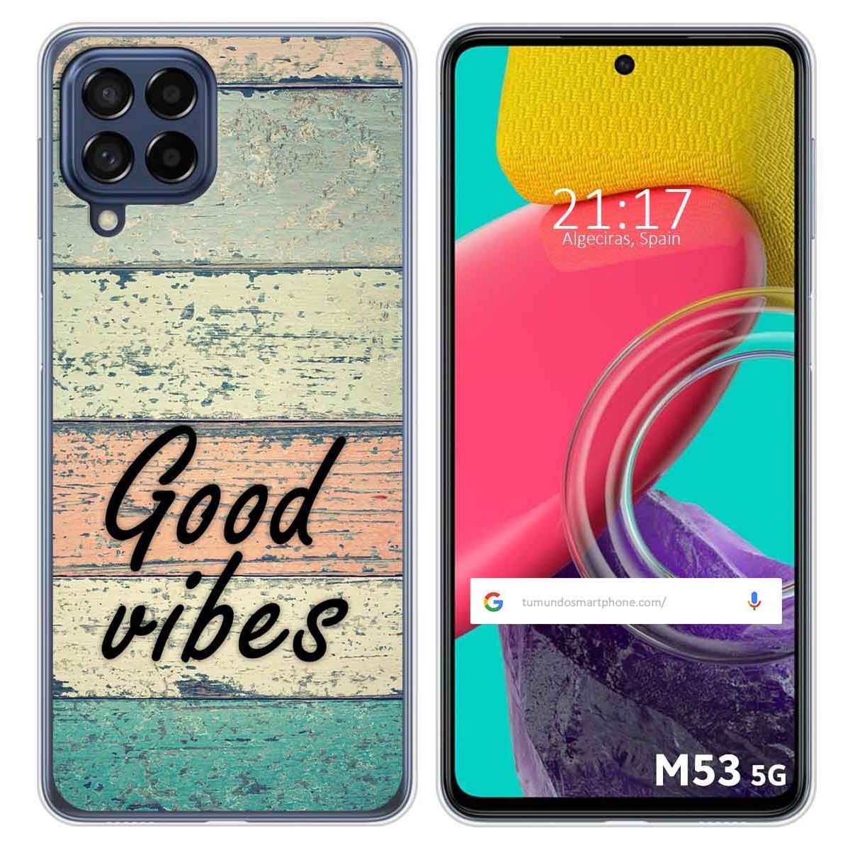 Funda Silicona para Samsung Galaxy M53 5G diseño Madera 01 Dibujos