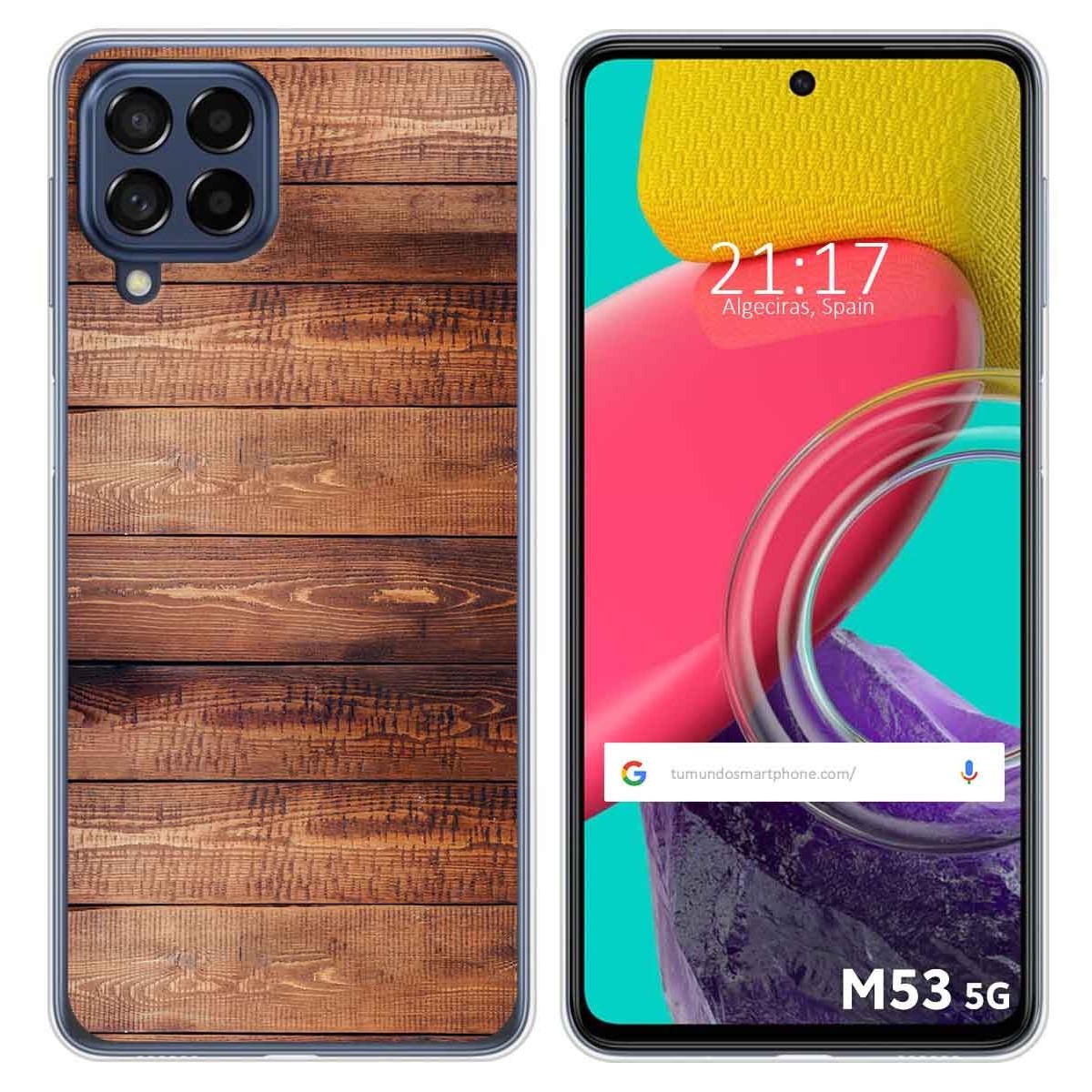Funda Silicona para Samsung Galaxy M53 5G diseño Madera 02 Dibujos