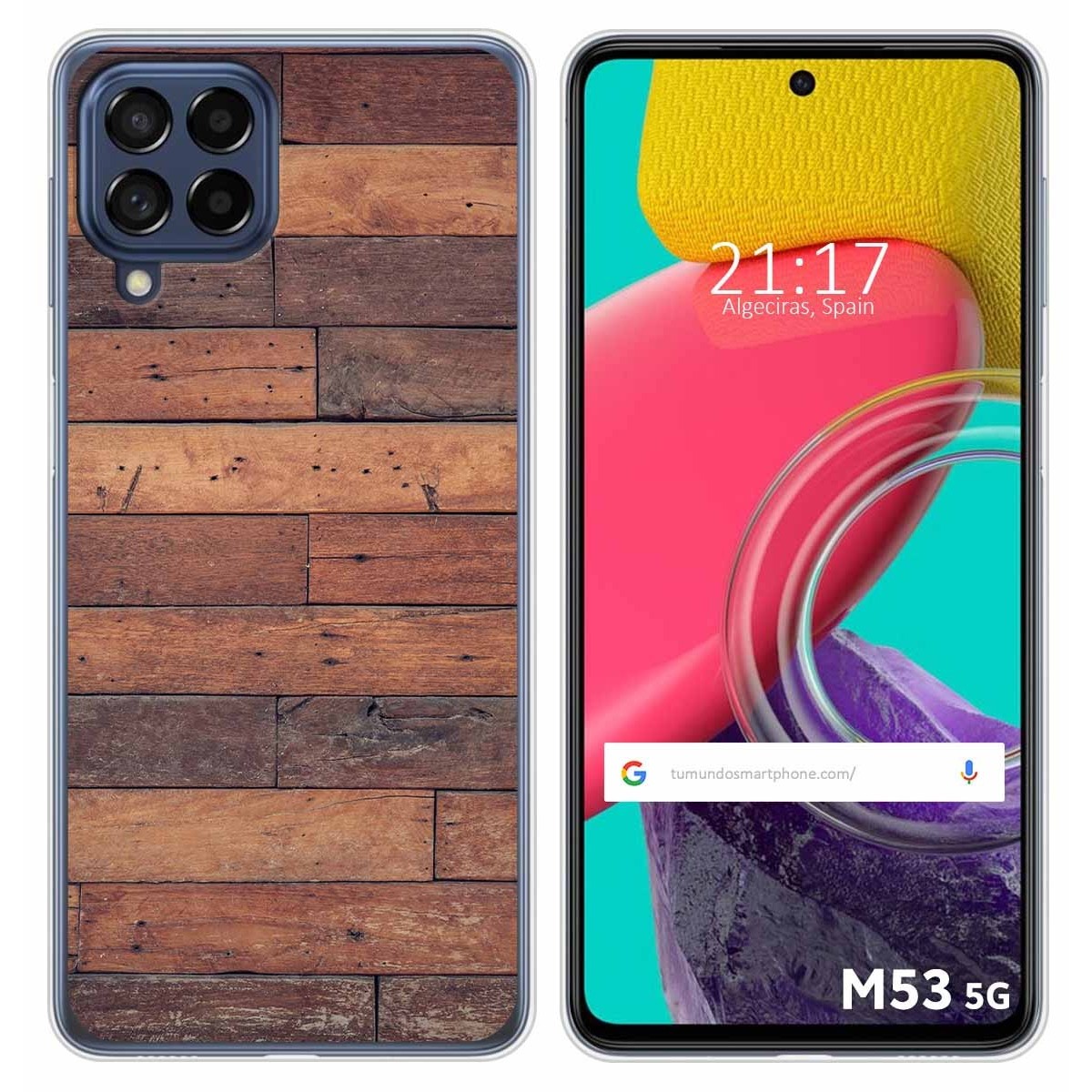 Funda Silicona para Samsung Galaxy M53 5G diseño Madera 03 Dibujos