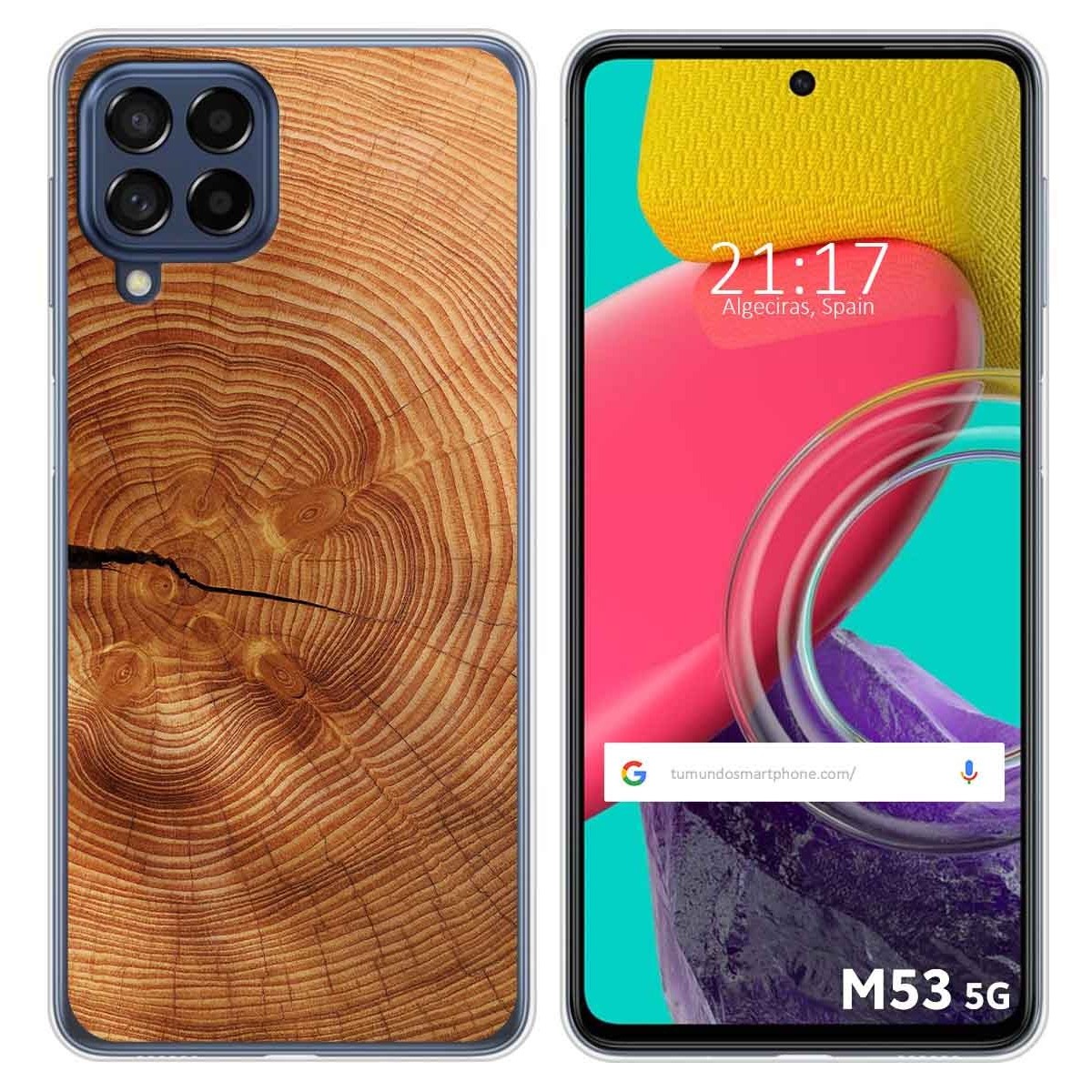 Funda Silicona para Samsung Galaxy M53 5G diseño Madera 04 Dibujos