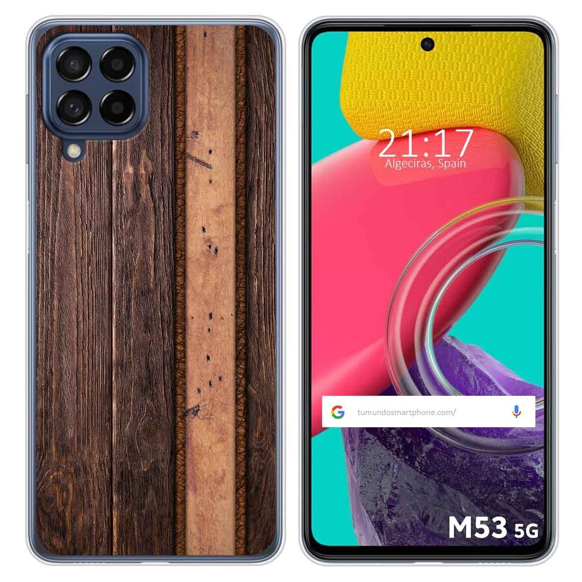 Funda Silicona para Samsung Galaxy M53 5G diseño Madera 05 Dibujos