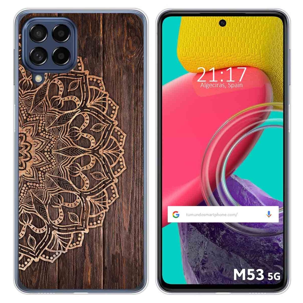 Funda Silicona para Samsung Galaxy M53 5G diseño Madera 06 Dibujos
