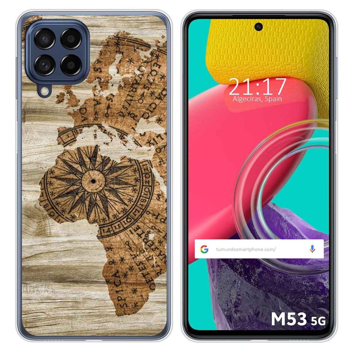 Funda Silicona para Samsung Galaxy M53 5G diseño Madera 07 Dibujos