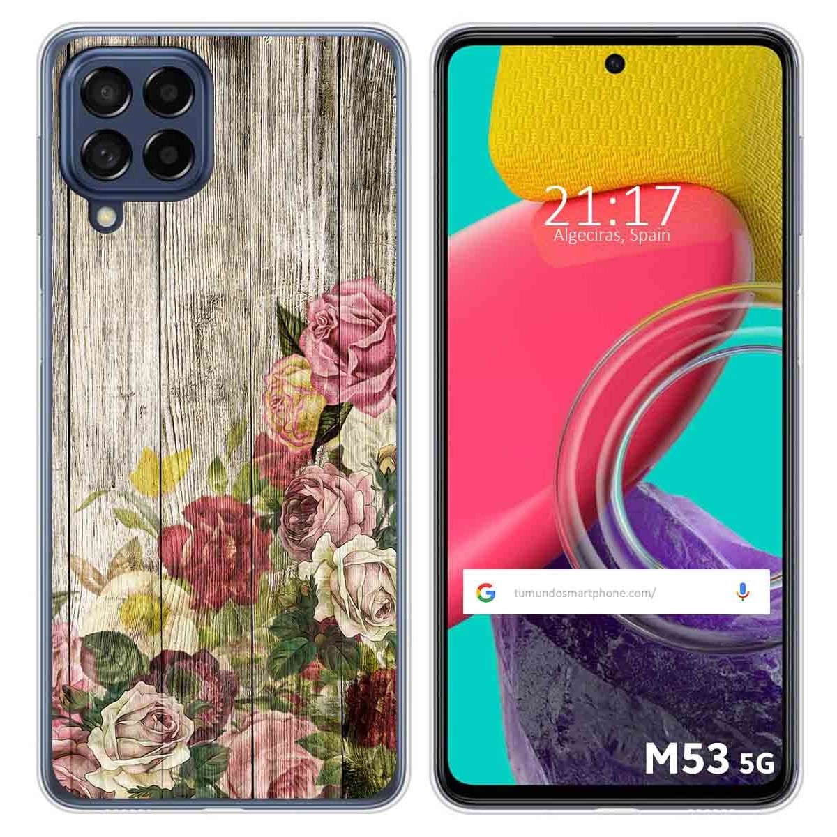 Funda Silicona para Samsung Galaxy M53 5G diseño Madera 08 Dibujos