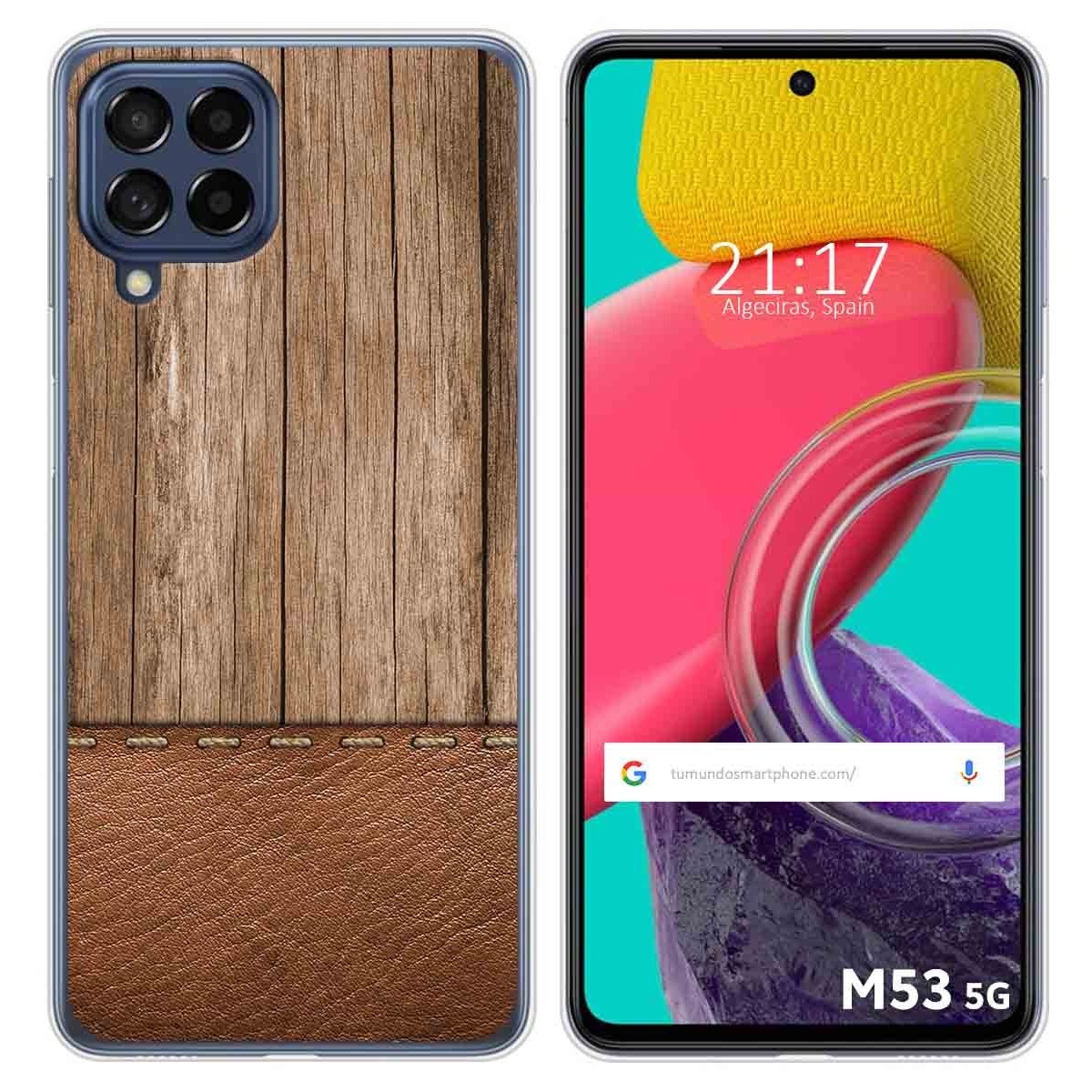 Funda Silicona para Samsung Galaxy M53 5G diseño Madera 09 Dibujos
