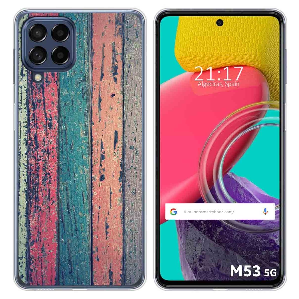 Funda Silicona para Samsung Galaxy M53 5G diseño Madera 10 Dibujos