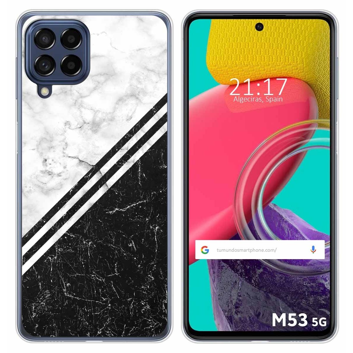 Funda Silicona para Samsung Galaxy M53 5G diseño Mármol 01 Dibujos