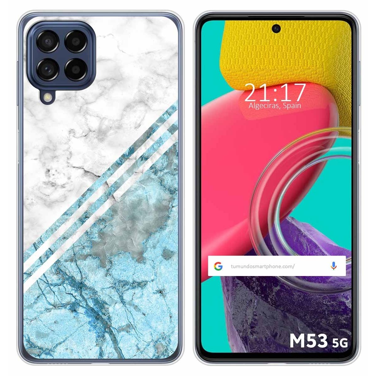 Funda Silicona para Samsung Galaxy M53 5G diseño Mármol 02 Dibujos