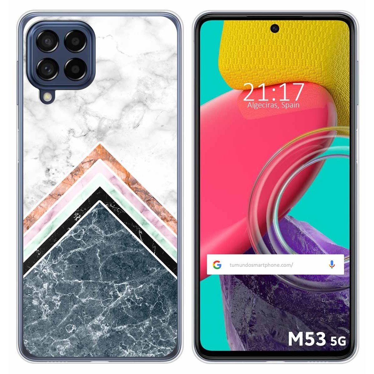 Funda Silicona para Samsung Galaxy M53 5G diseño Mármol 05 Dibujos