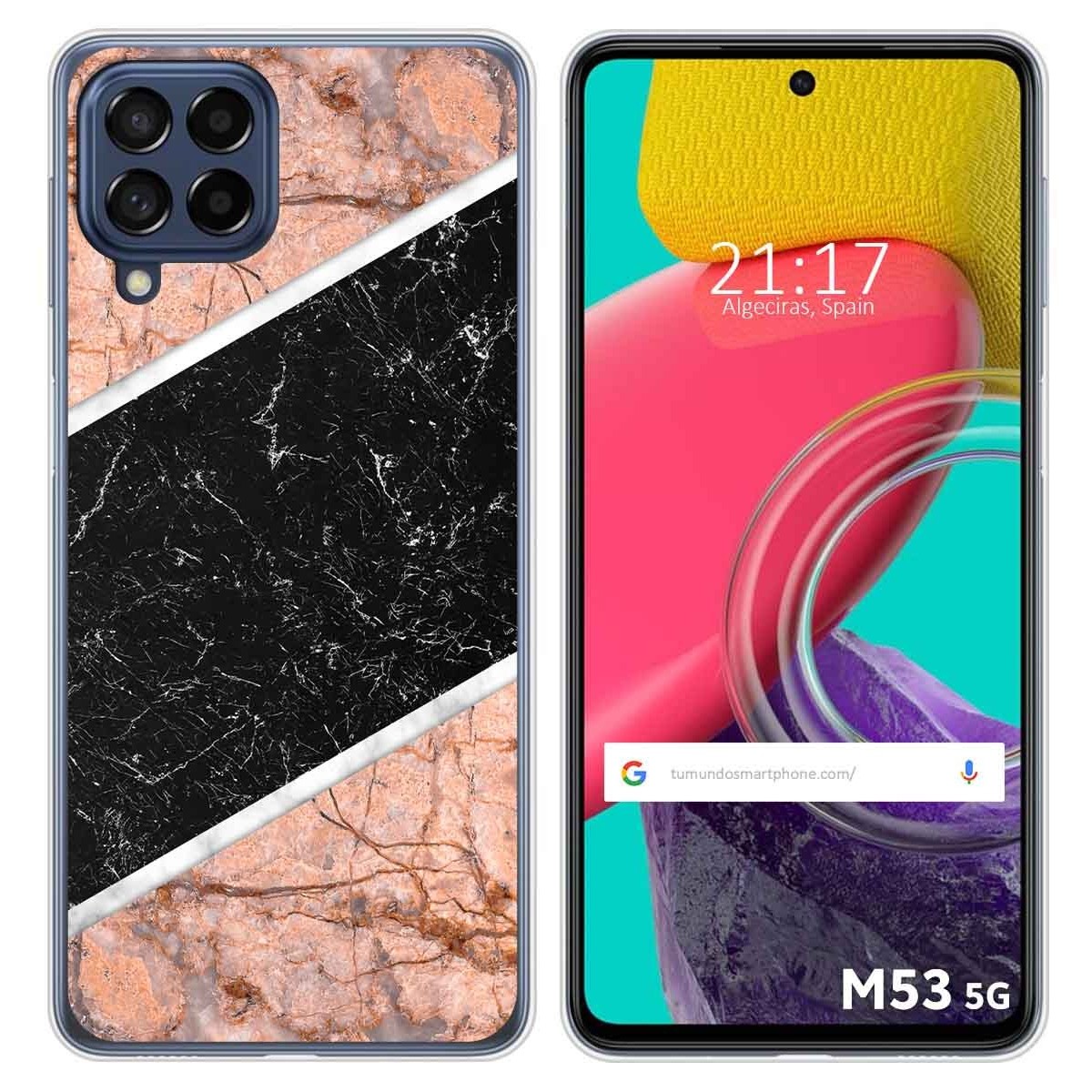 Funda Silicona para Samsung Galaxy M53 5G diseño Mármol 07 Dibujos