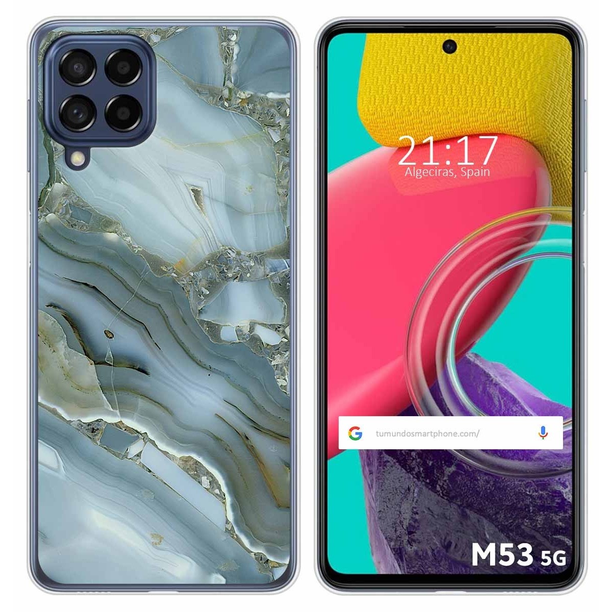 Funda Silicona para Samsung Galaxy M53 5G diseño Mármol 09 Dibujos