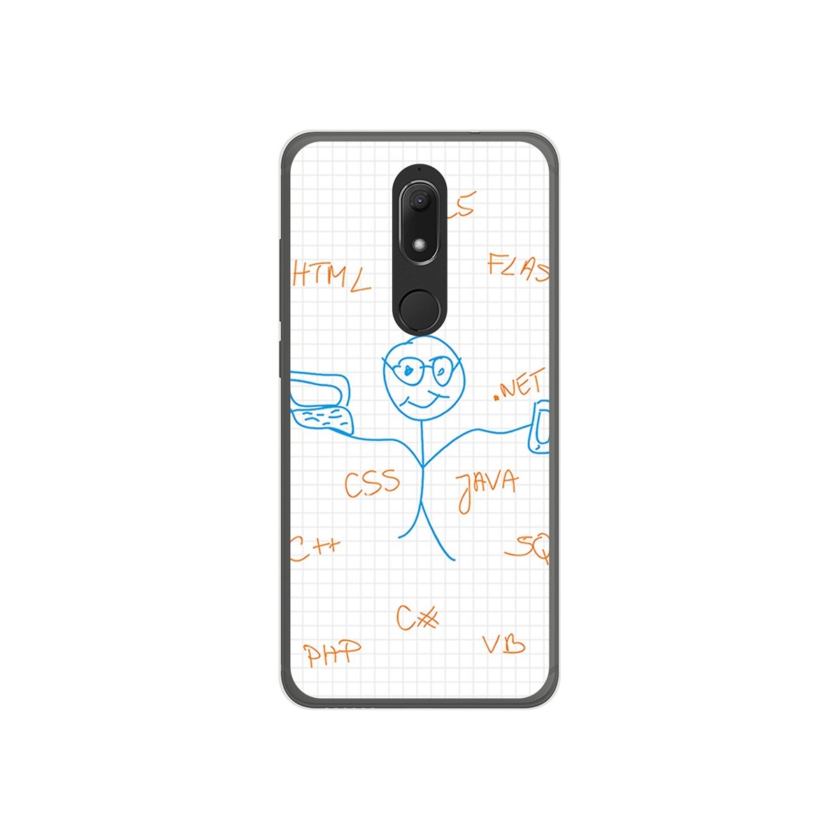 Funda Gel Tpu para Wiko View Prime Diseño Informatico Dibujos