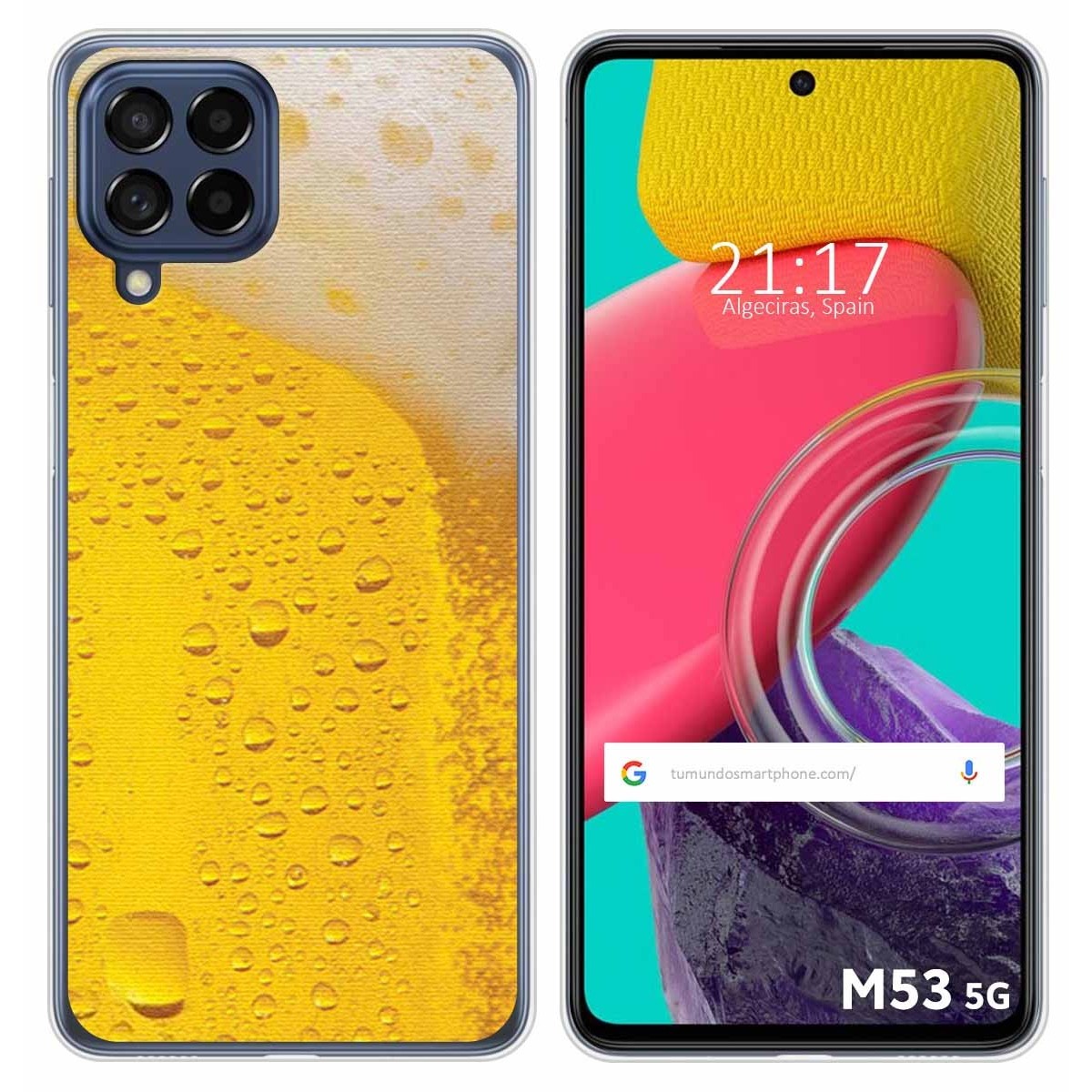 Funda Silicona para Samsung Galaxy M53 5G diseño Cerveza Dibujos