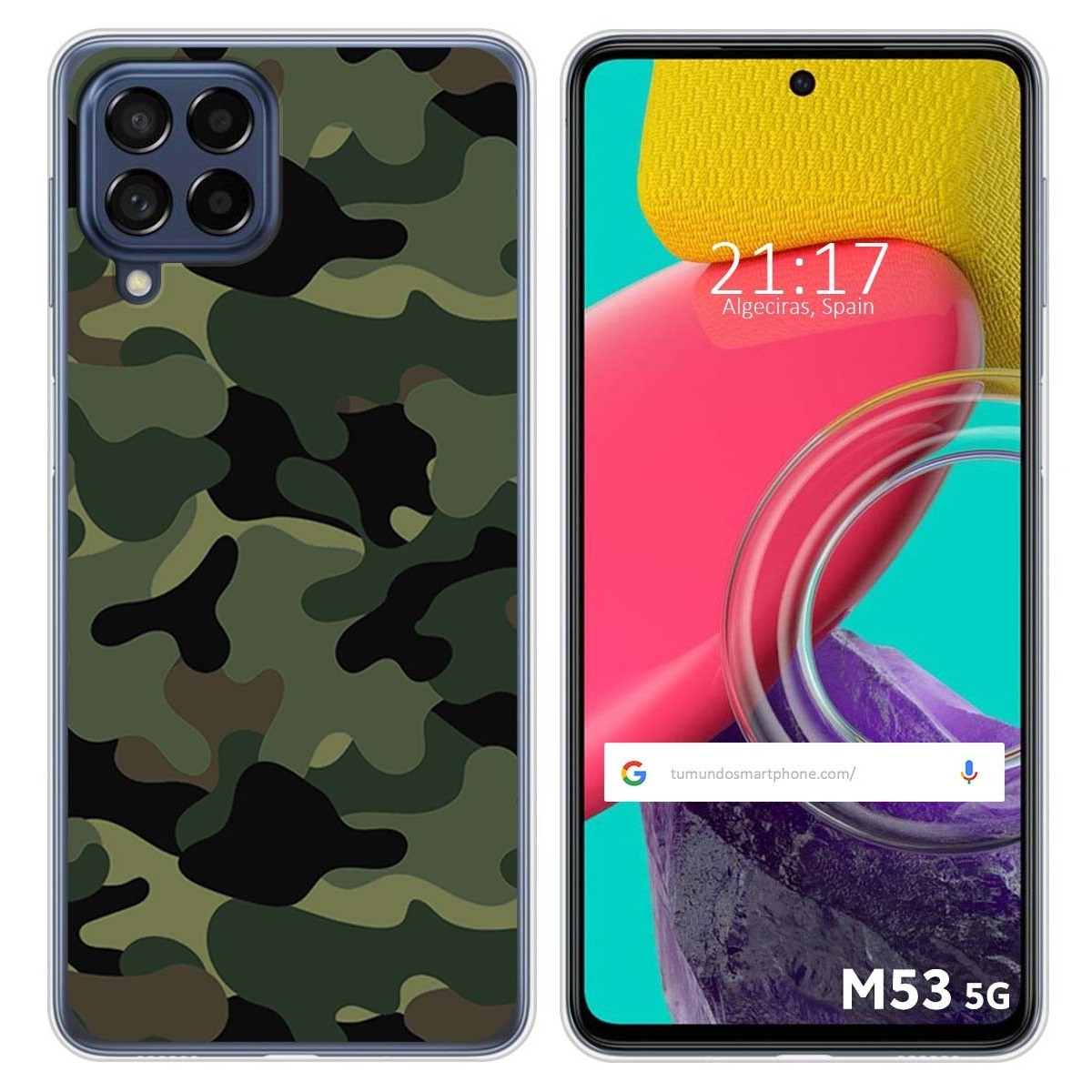 Funda Silicona para Samsung Galaxy M53 5G diseño Camuflaje Dibujos