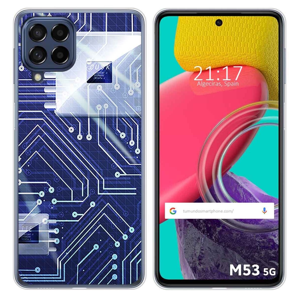Funda Silicona para Samsung Galaxy M53 5G diseño Circuito Dibujos