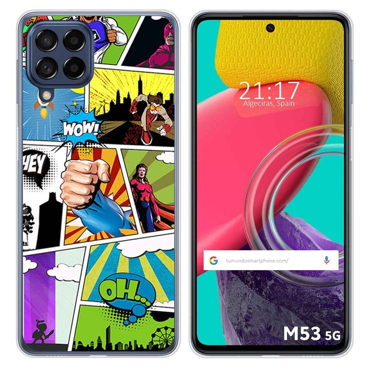 Funda Silicona para Samsung Galaxy M53 5G diseño Comic Dibujos