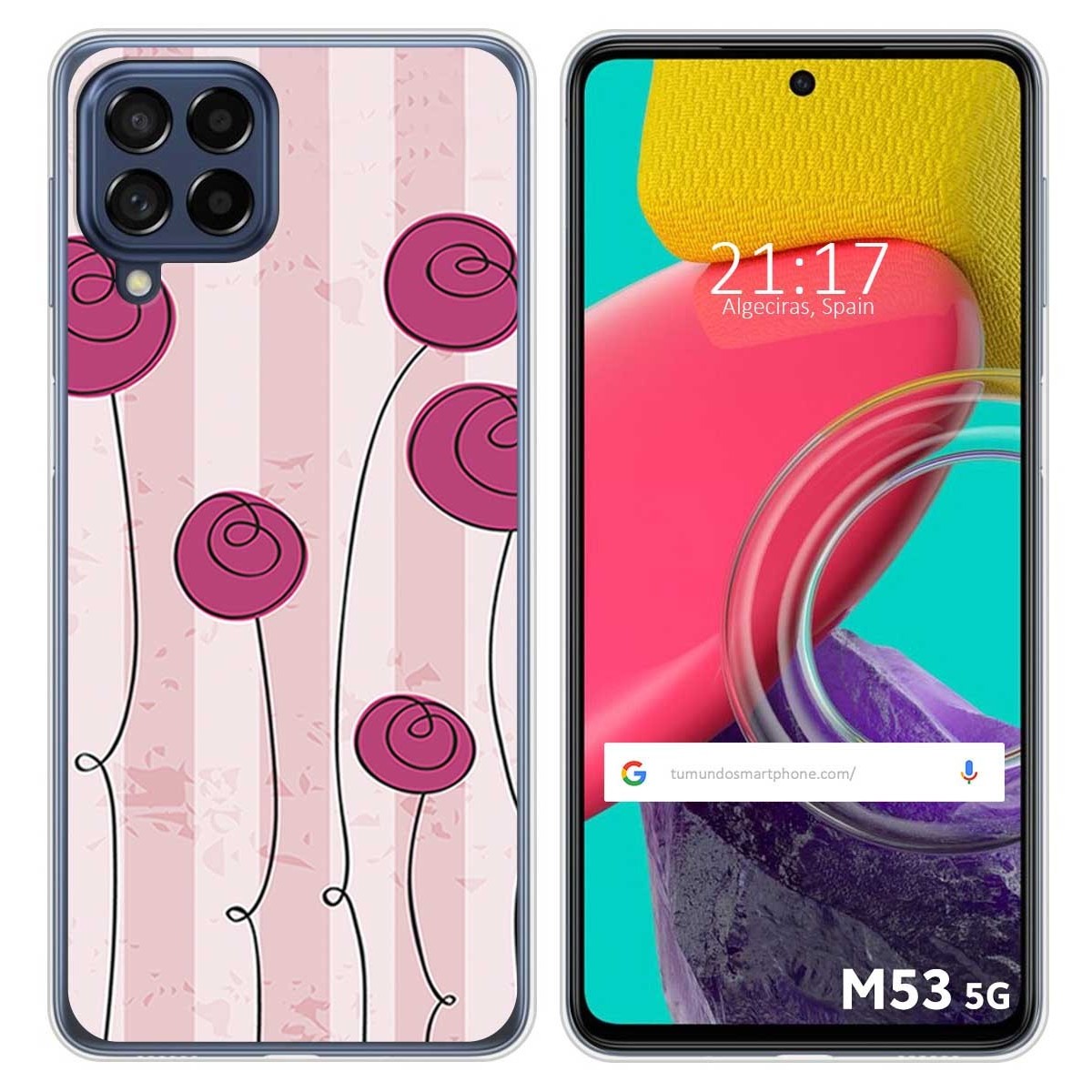Funda Silicona para Samsung Galaxy M53 5G diseño Flores Vintage Dibujos