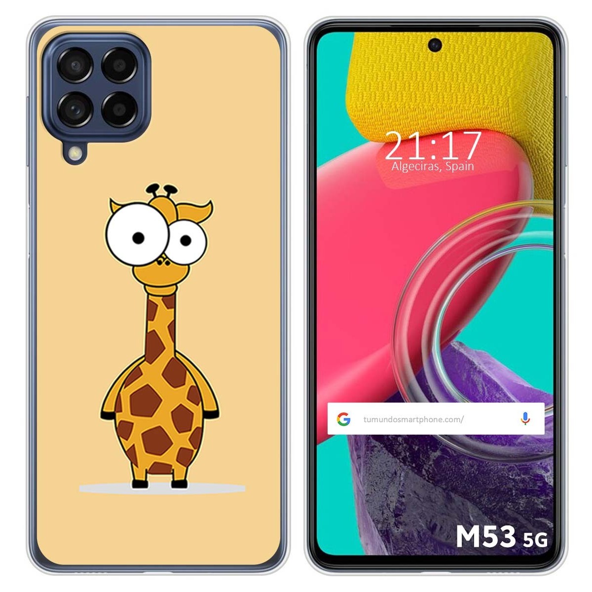 Funda Silicona para Samsung Galaxy M53 5G diseño Jirafa Dibujos