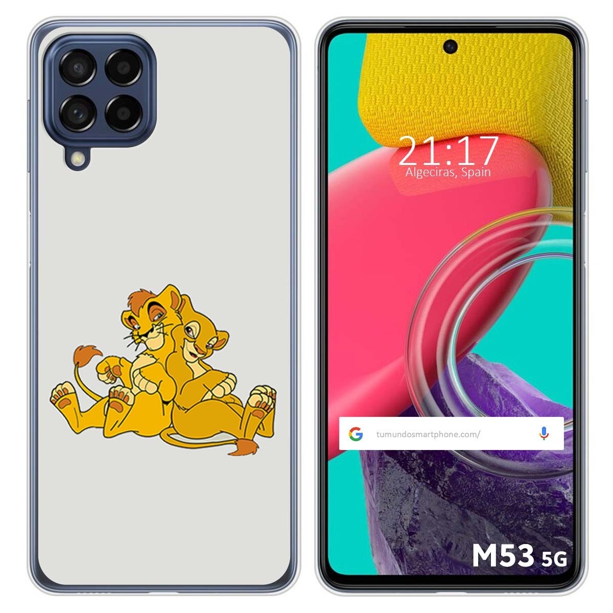 Funda Silicona para Samsung Galaxy M53 5G diseño Leones Dibujos