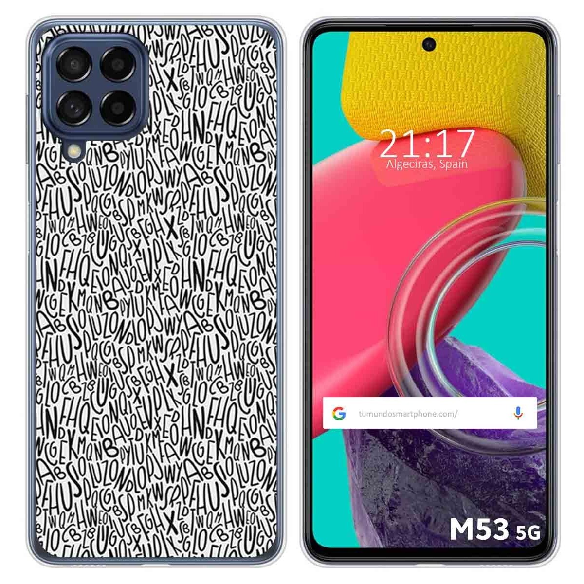 Funda Silicona para Samsung Galaxy M53 5G diseño Letras Dibujos