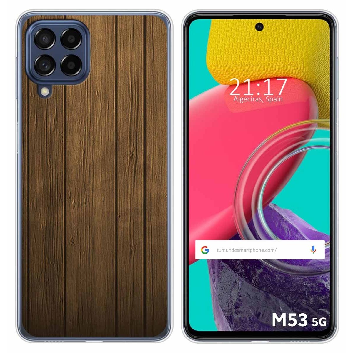 Funda Silicona para Samsung Galaxy M53 5G diseño Madera Dibujos