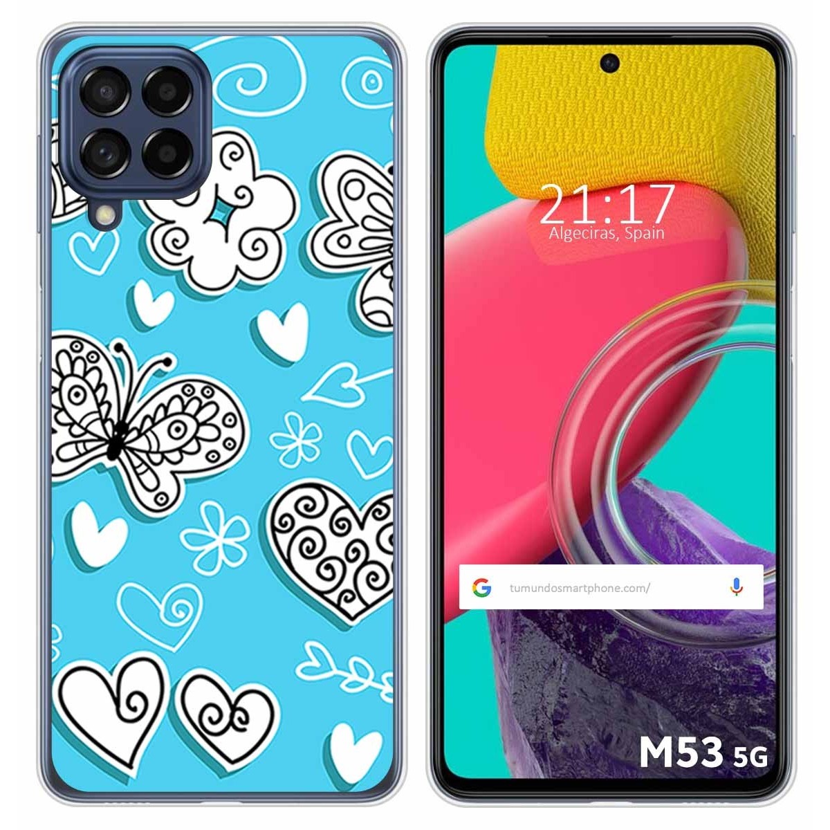Funda Silicona para Samsung Galaxy M53 5G diseño Mariposas Dibujos