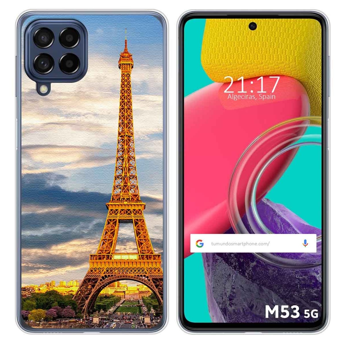 Funda Silicona para Samsung Galaxy M53 5G diseño Paris Dibujos