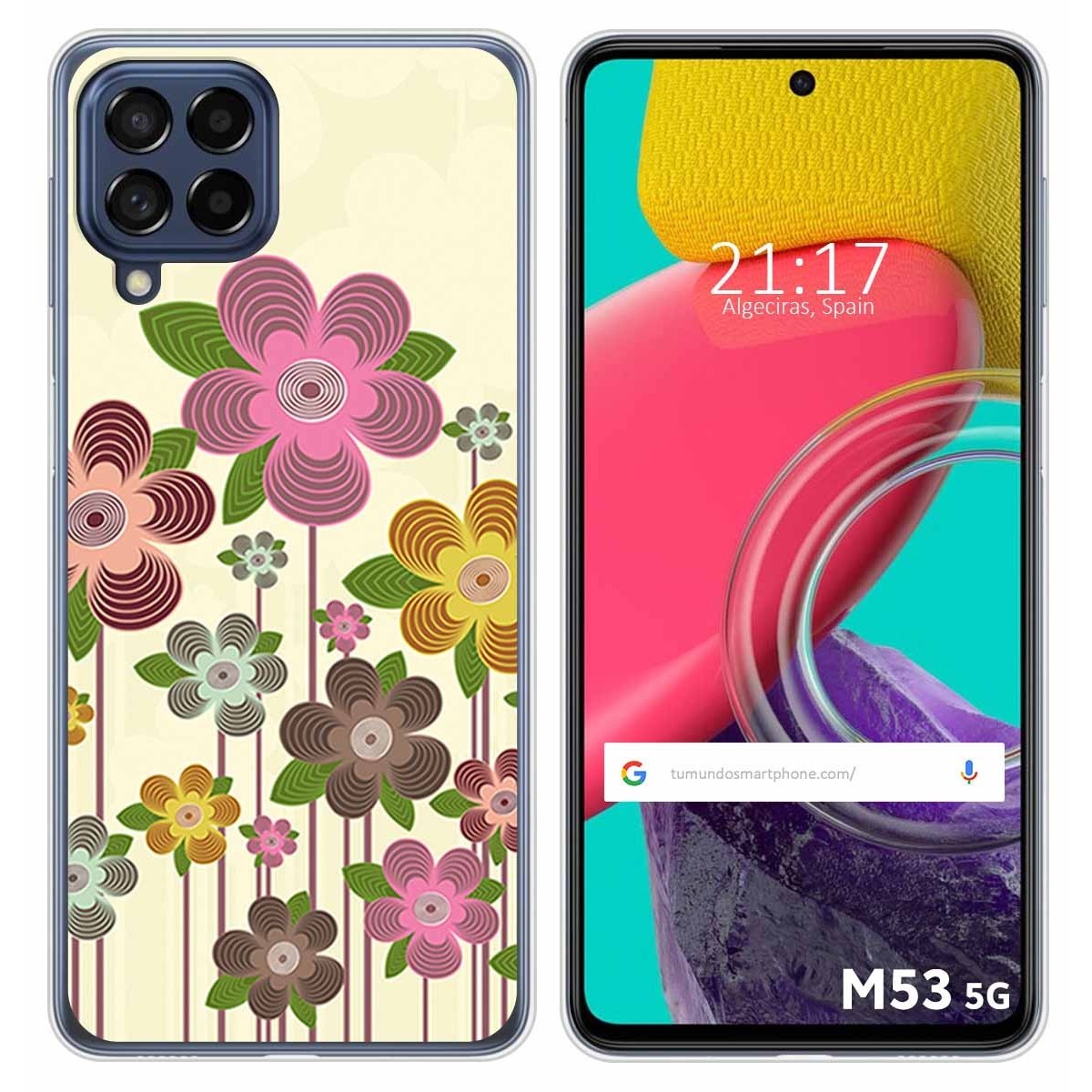 Funda Silicona para Samsung Galaxy M53 5G diseño Primavera En Flor Dibujos
