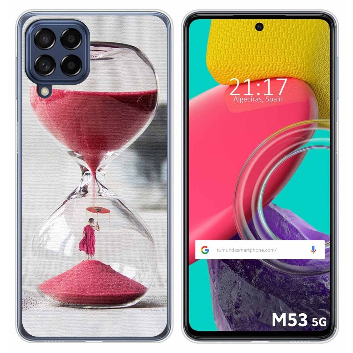 Funda Silicona para Samsung Galaxy M53 5G diseño Reloj Dibujos