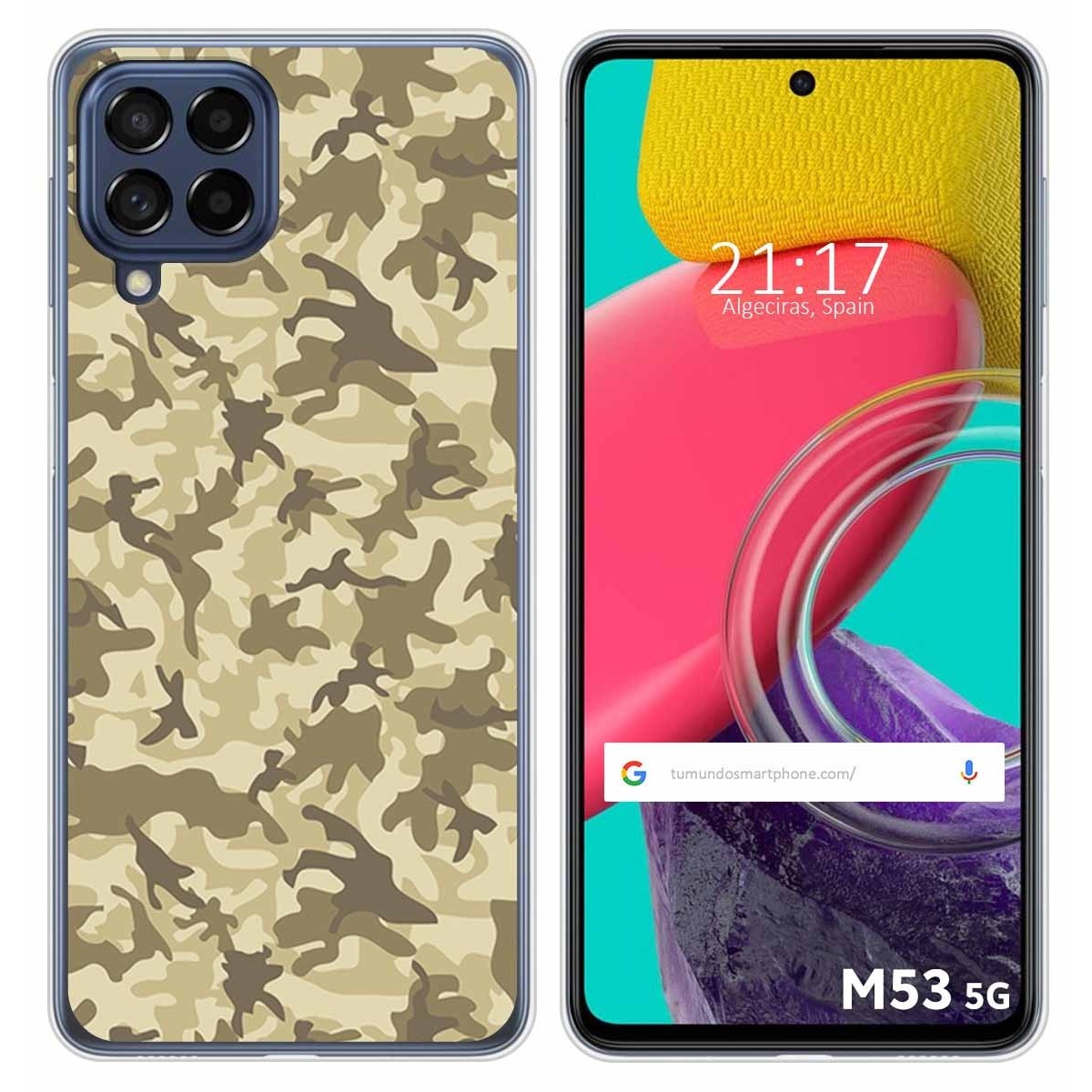 Funda Silicona para Samsung Galaxy M53 5G diseño Sand Camuflaje Dibujos