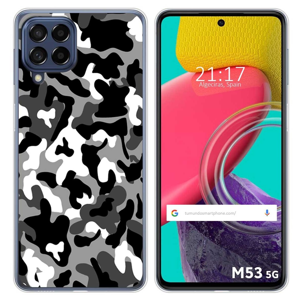 Funda Silicona para Samsung Galaxy M53 5G diseño Snow Camuflaje Dibujos
