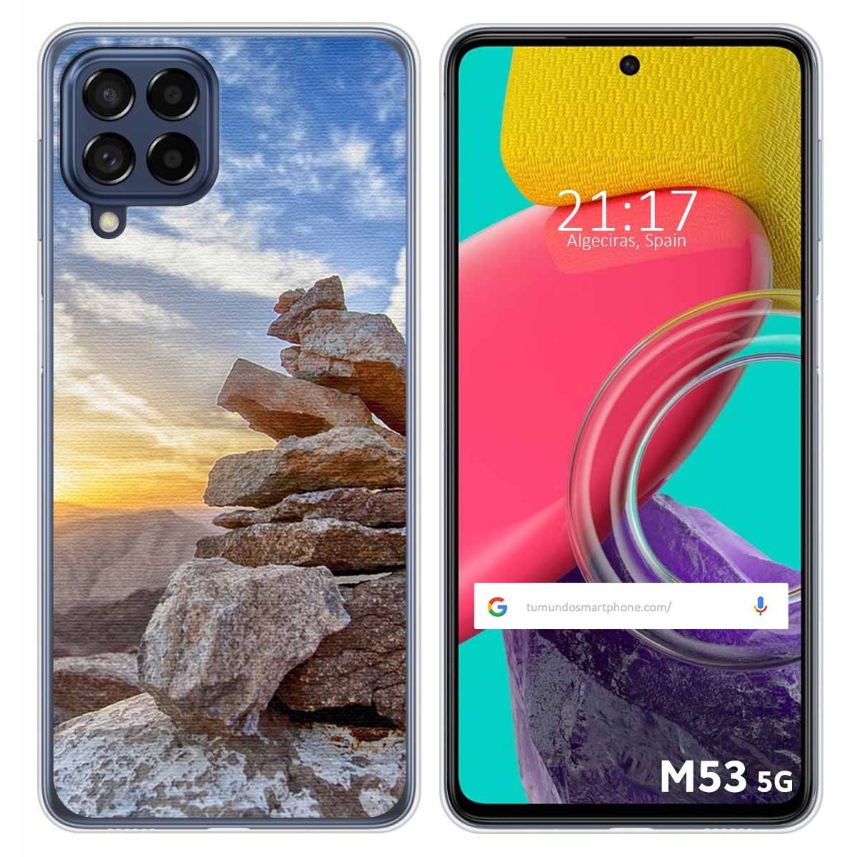 Funda Silicona para Samsung Galaxy M53 5G diseño Sunset Dibujos