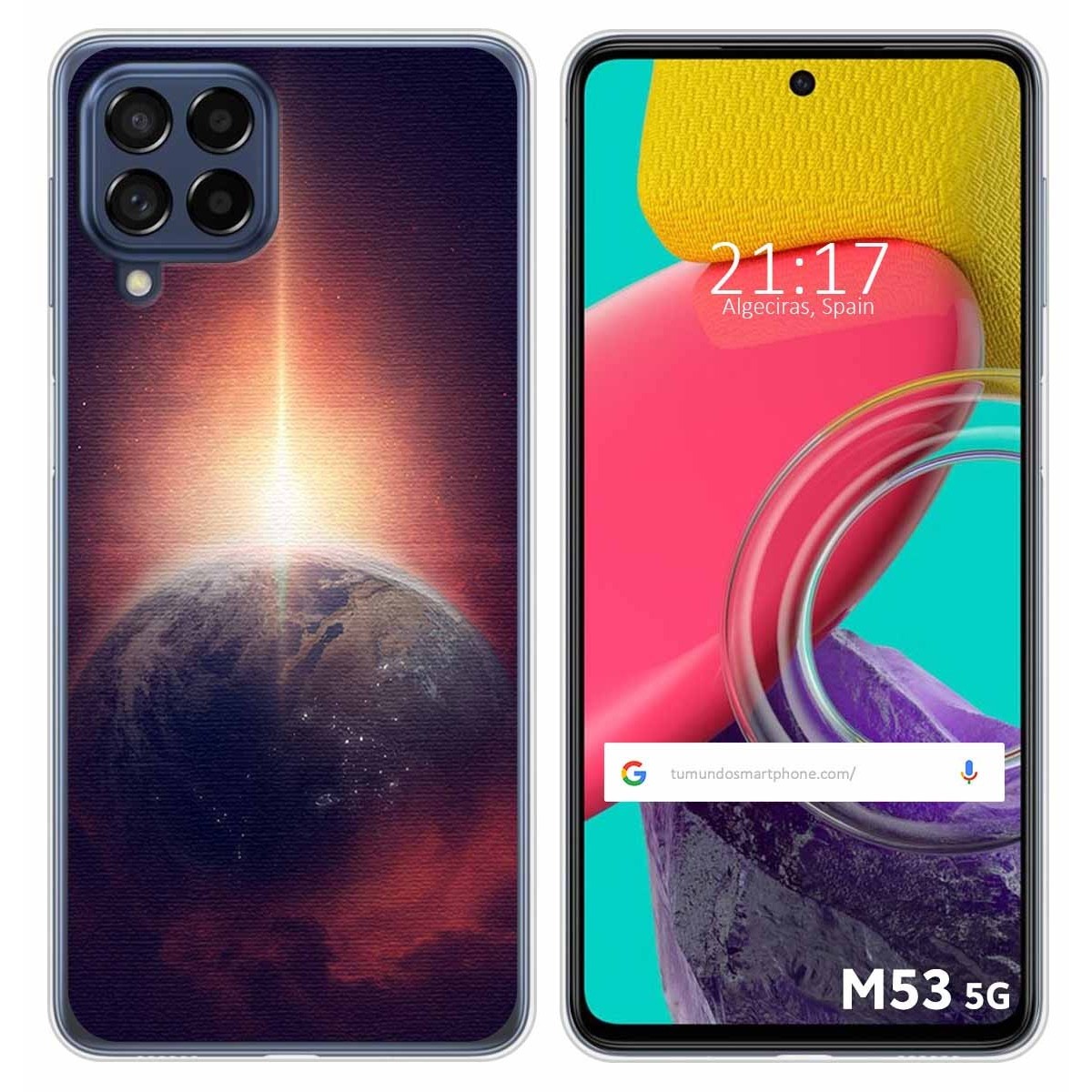 Funda Silicona para Samsung Galaxy M53 5G diseño Tierra Dibujos