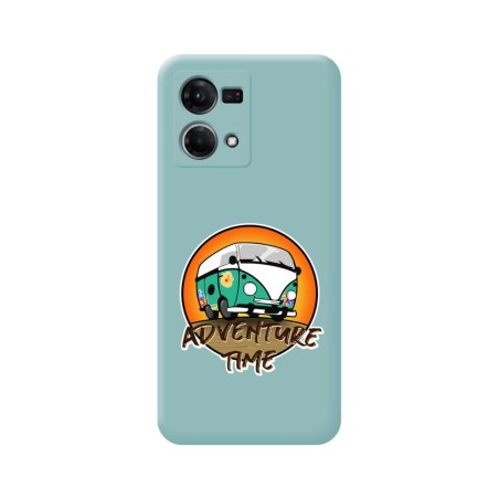 Funda Silicona Líquida Azul para Oppo Reno 7 4G diseño Adventure Time Dibujos