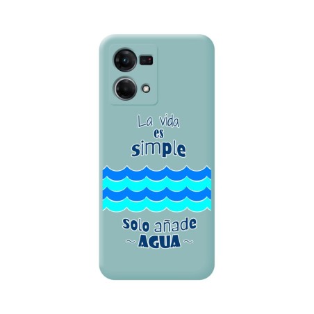 Funda Silicona Líquida Azul para Oppo Reno 7 4G diseño Agua Dibujos
