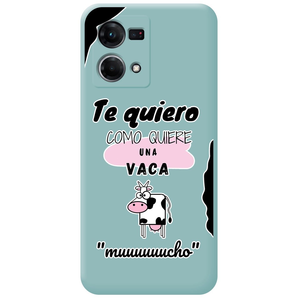 Funda Silicona Líquida Azul para Oppo Reno 7 4G diseño Vaca Dibujos