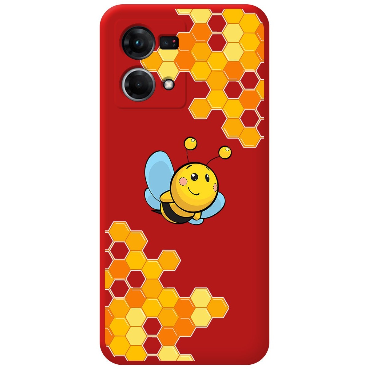 Funda Silicona Líquida Roja para Oppo Reno 7 4G diseño Abeja Dibujos