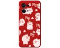 Funda Silicona Líquida Roja para Oppo Reno 7 4G diseño Cerdos Dibujos