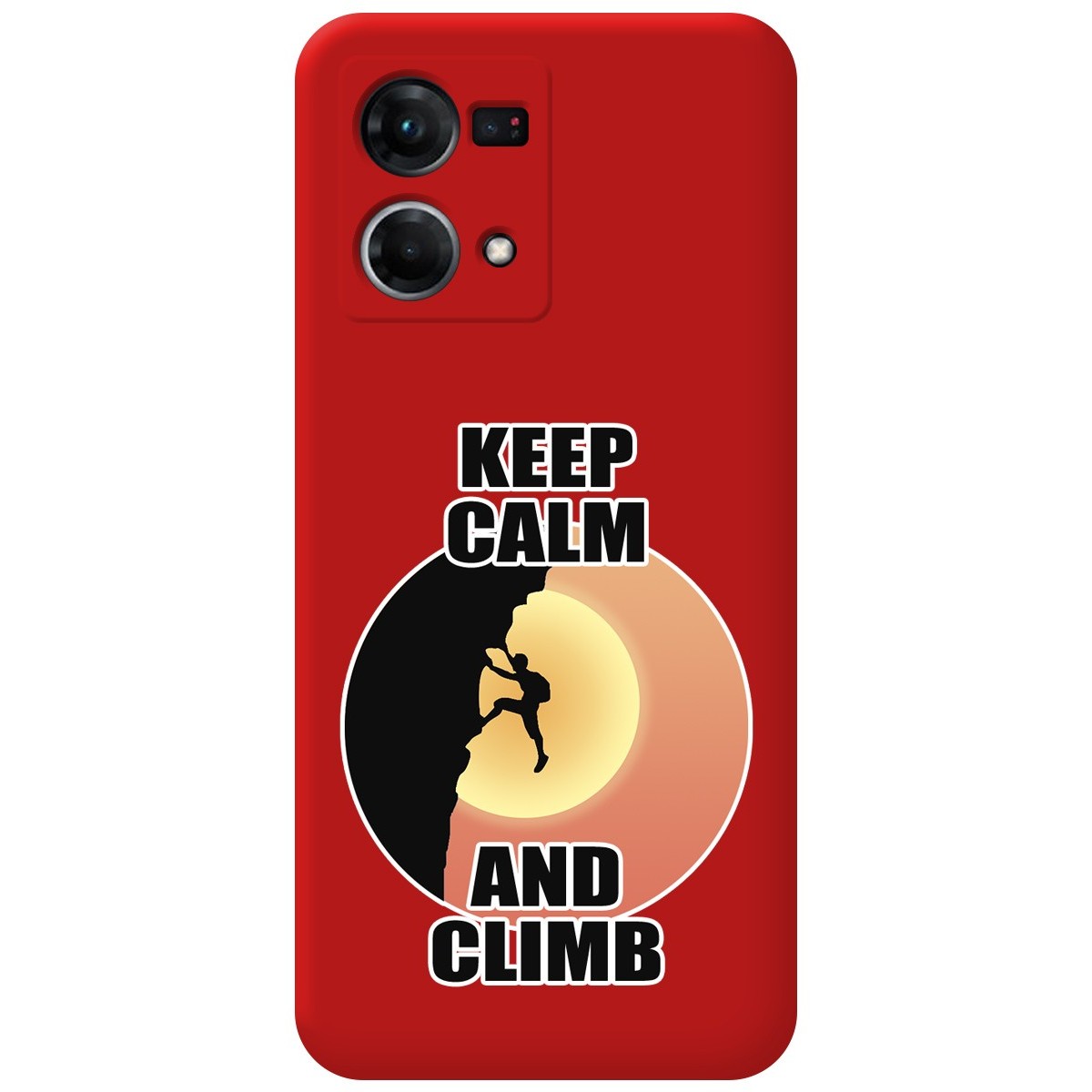 Funda Silicona Líquida Roja para Oppo Reno 7 4G diseño Hombre Escalada Dibujos