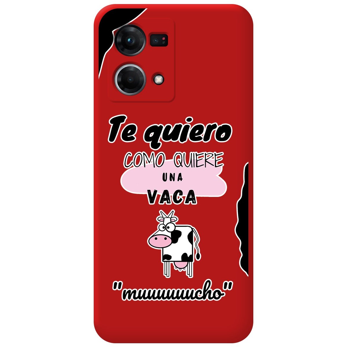 Funda Silicona Líquida Roja para Oppo Reno 7 4G diseño Vaca Dibujos