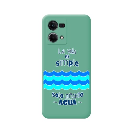 Funda Silicona Líquida Verde para Oppo Reno 7 4G diseño Agua Dibujos