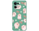 Funda Silicona Líquida Verde para Oppo Reno 7 4G diseño Cerdos Dibujos