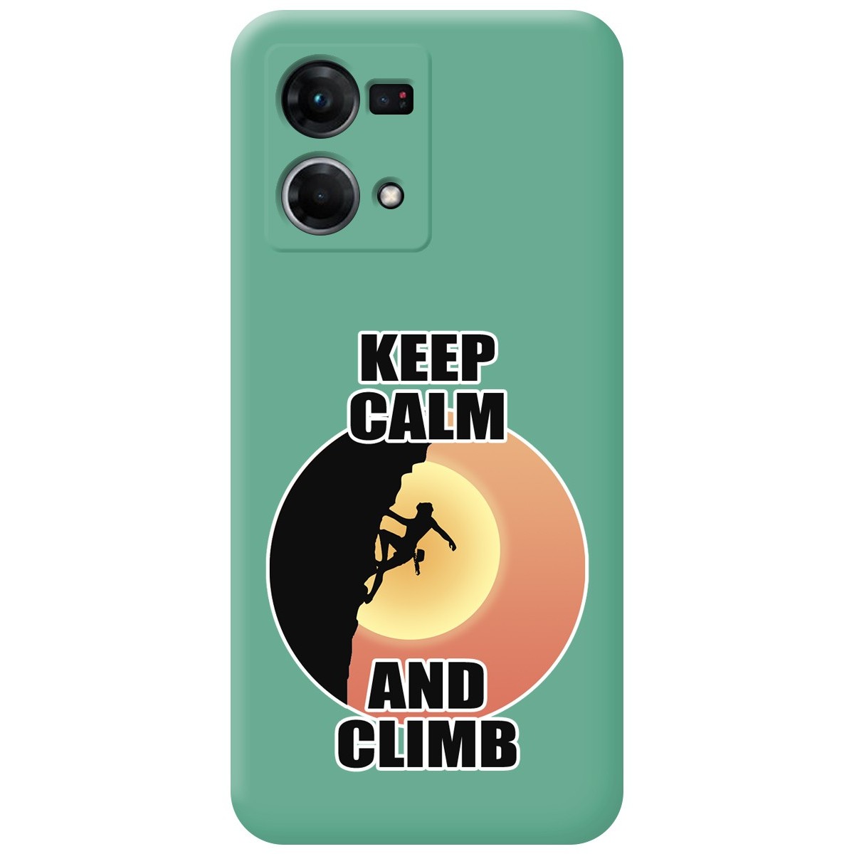 Funda Silicona Líquida Verde para Oppo Reno 7 4G diseño Mujer Escalada Dibujos