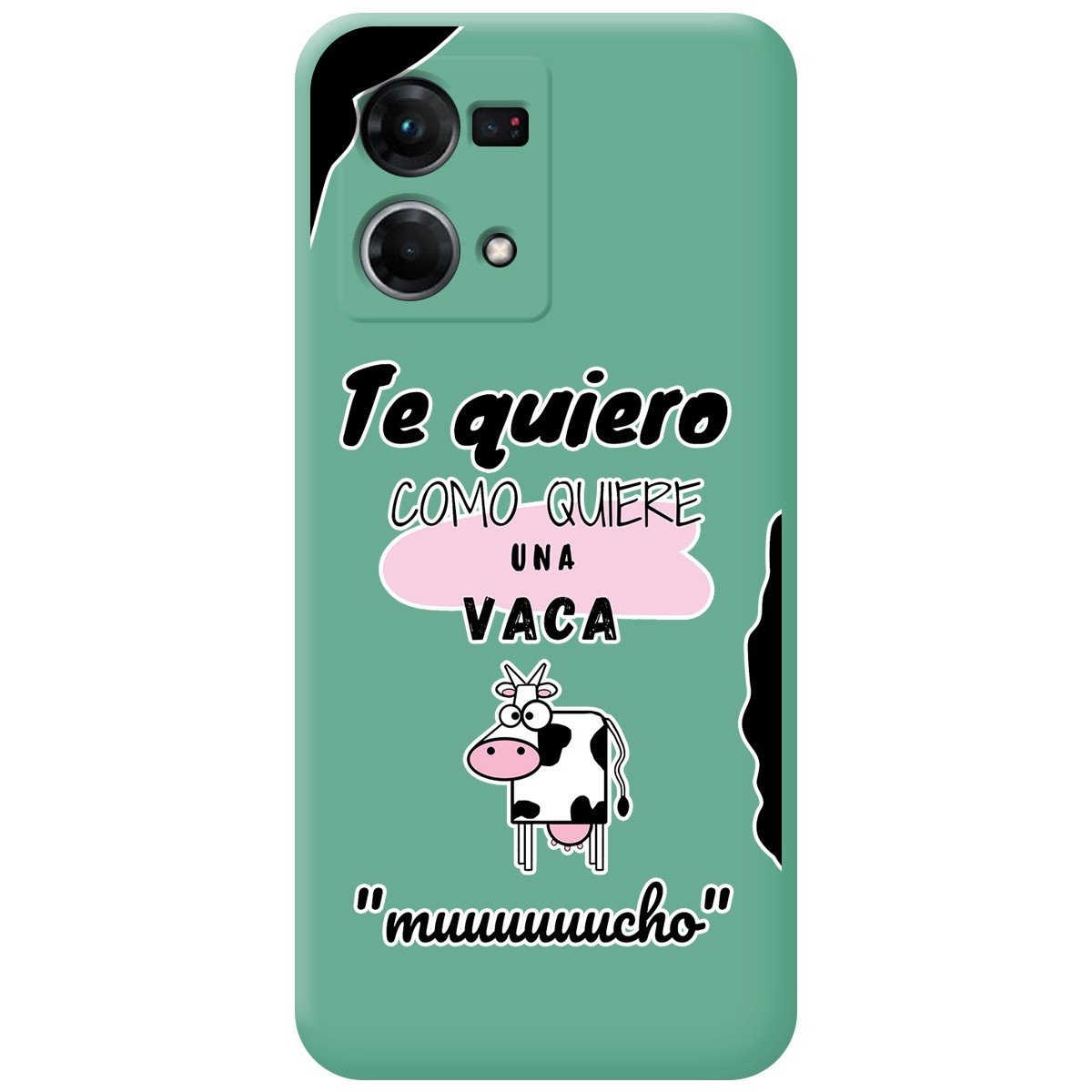 Funda Silicona Líquida Verde para Oppo Reno 7 4G diseño Vaca Dibujos