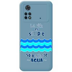 Funda Silicona Líquida Azul para Xiaomi POCO M4 Pro 4G diseño Agua Dibujos