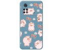 Funda Silicona Líquida Azul para Xiaomi POCO M4 Pro 4G diseño Cerdos Dibujos