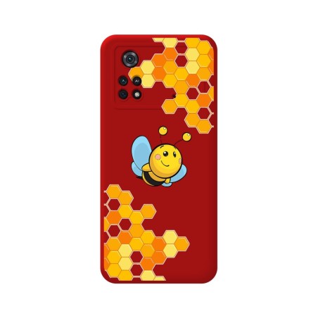 Funda Silicona Líquida Roja para Xiaomi POCO M4 Pro 4G diseño Abeja Dibujos