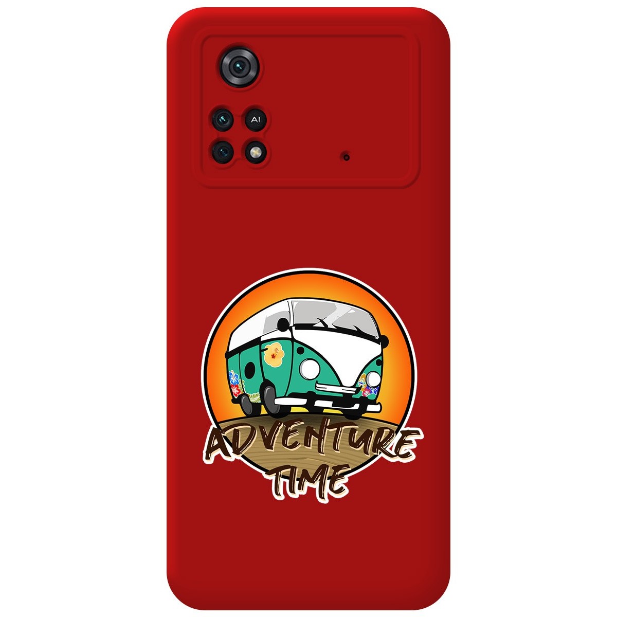 Funda Silicona Líquida Roja para Xiaomi POCO M4 Pro 4G diseño Adventure Time Dibujos